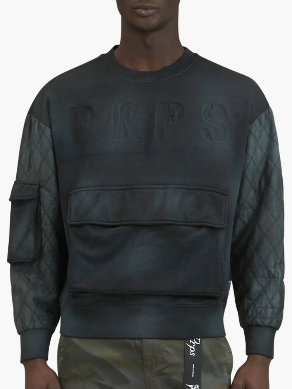 Prps Olympic Quilted-Sleeve Cargo Sweatshirt